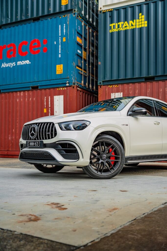 Mercedes Benz GLE63S in the ship container park